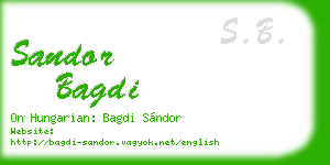 sandor bagdi business card